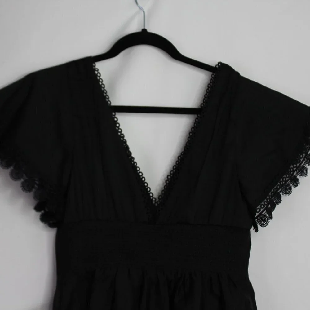 Sachin and Babi Sara Black V-Neck Gown Dress Size 4 - Picture 7 of 15